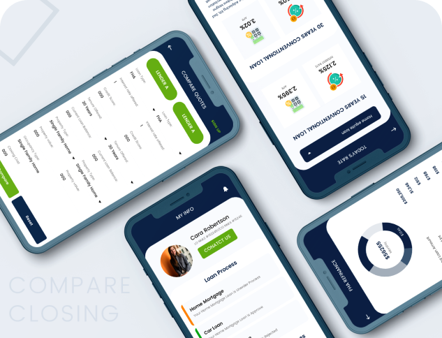 Compare Closing Mobile Application UI/UX Design by Swati Gondaliya